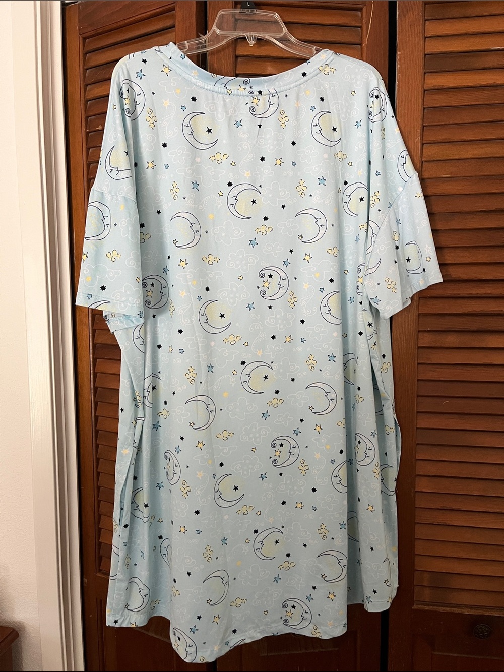 Women's Light Blue Moon & Stars Sleep Tee 2X-3X - Picture 3 of 4